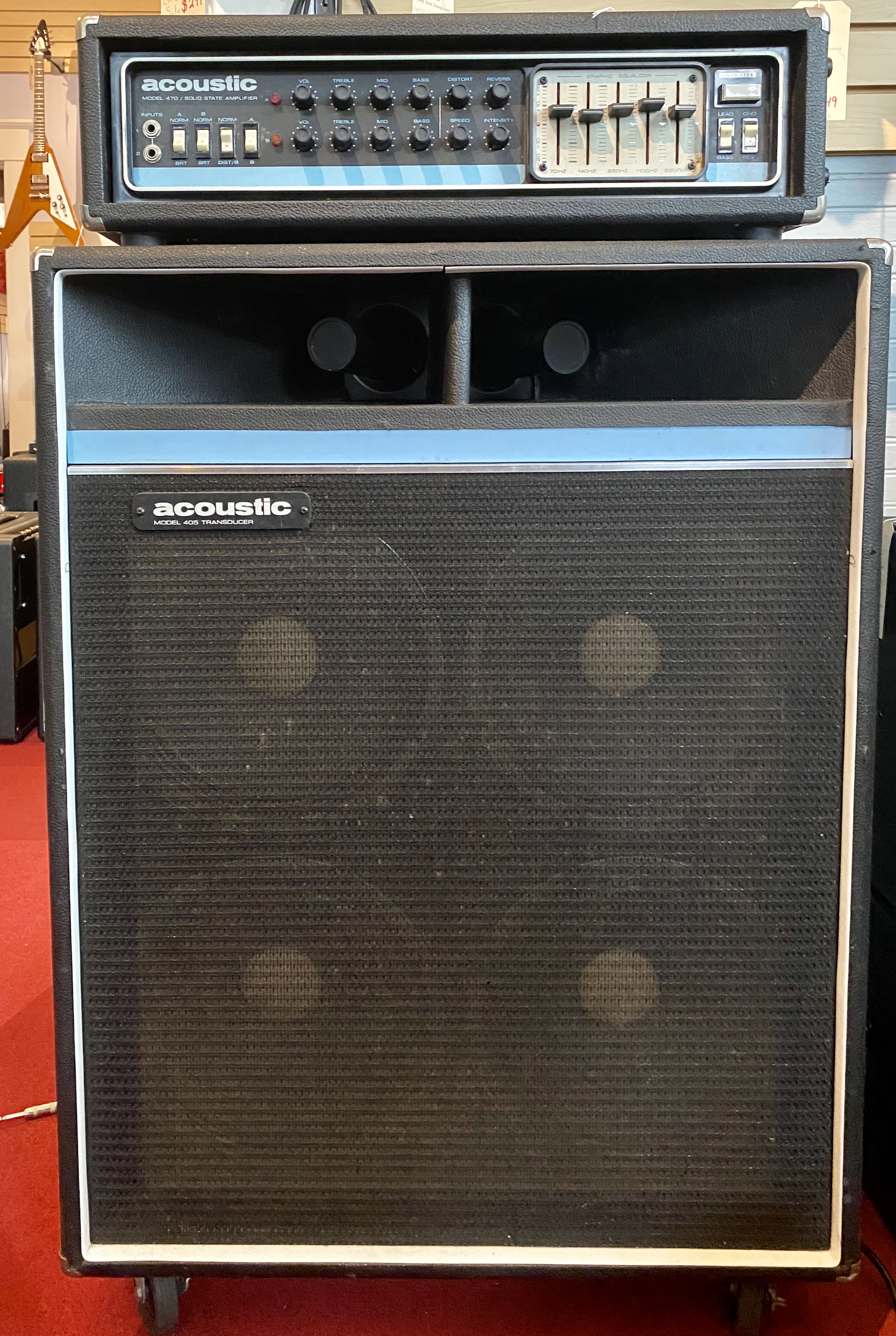 Used Acoustic 470 Bass Head With 405 Bass Cabinet Vintage